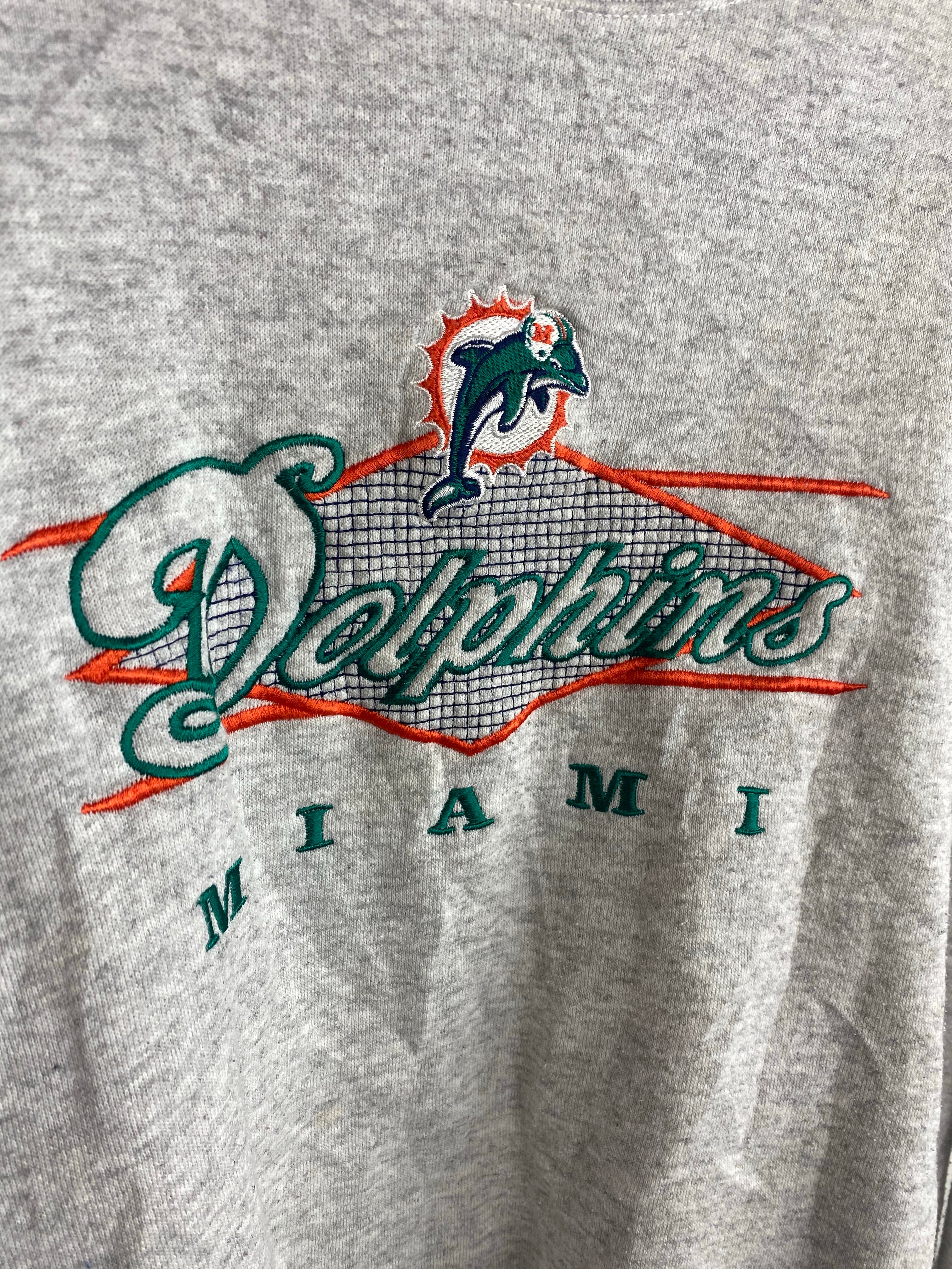 90s embroidered Miami dolphins crewneck