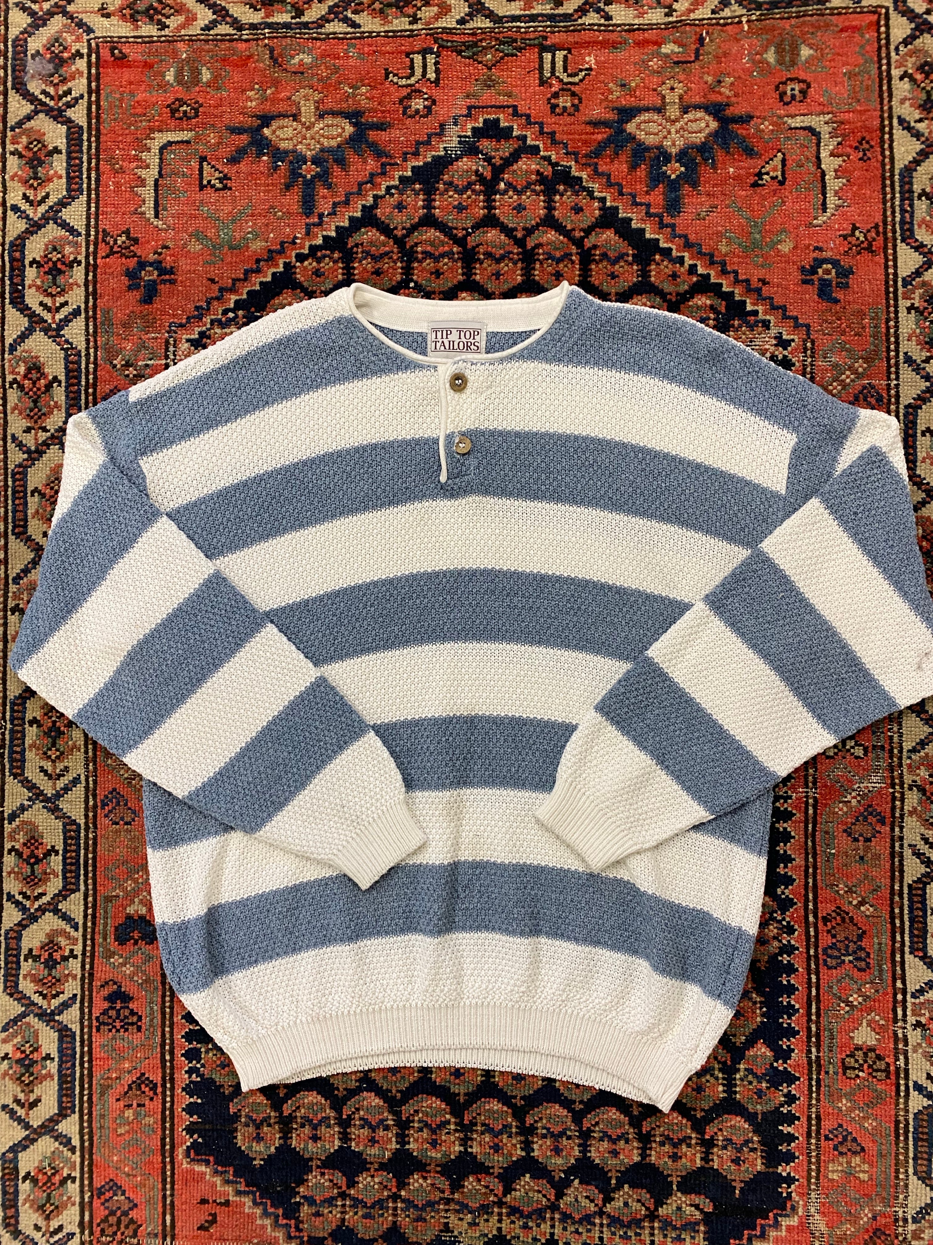 Vintage Striped Knit Sweater - L