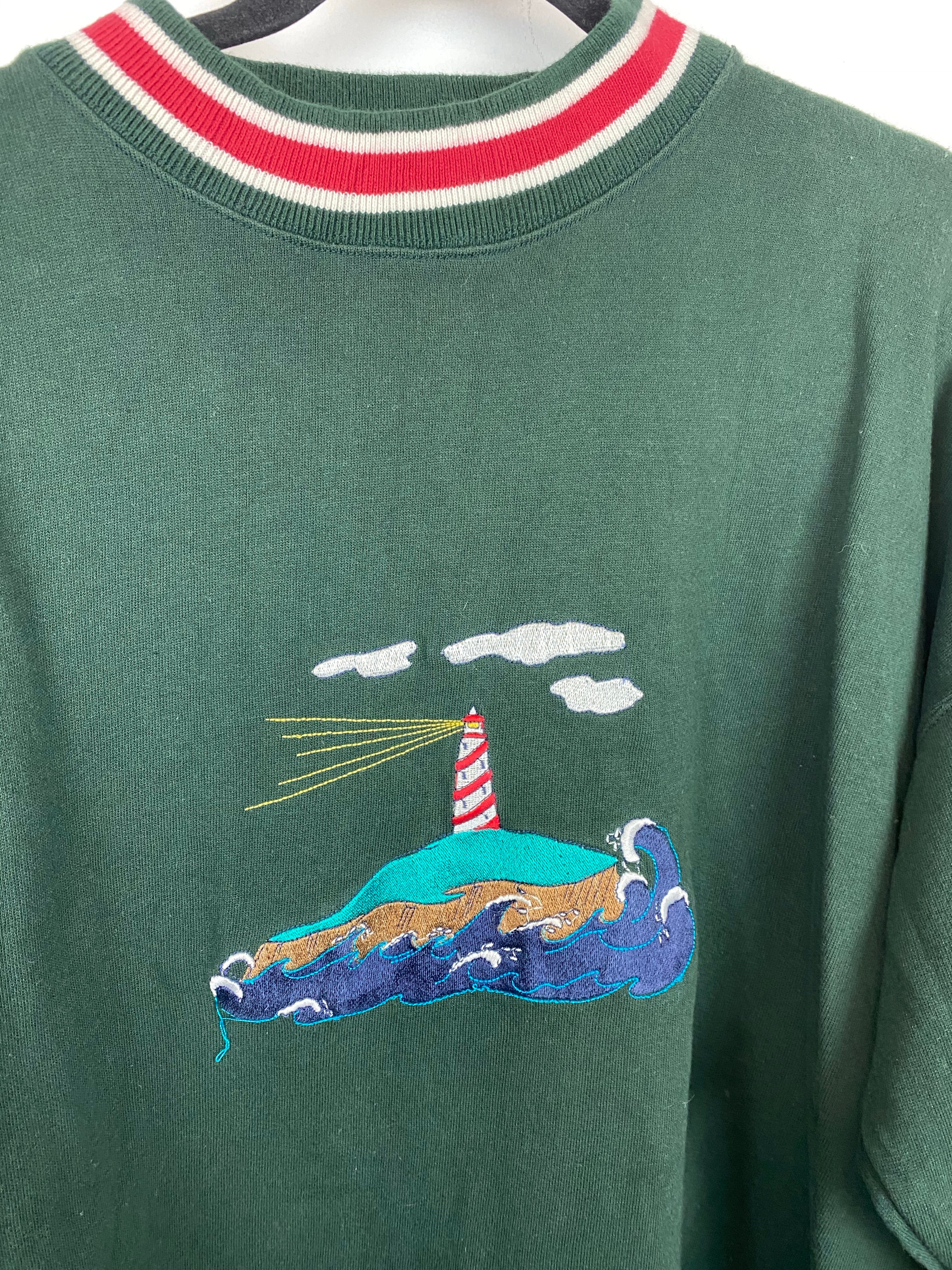Vintage Embroidered Light House Crewneck - M/L
