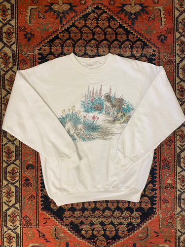 90s White Crewneck - S