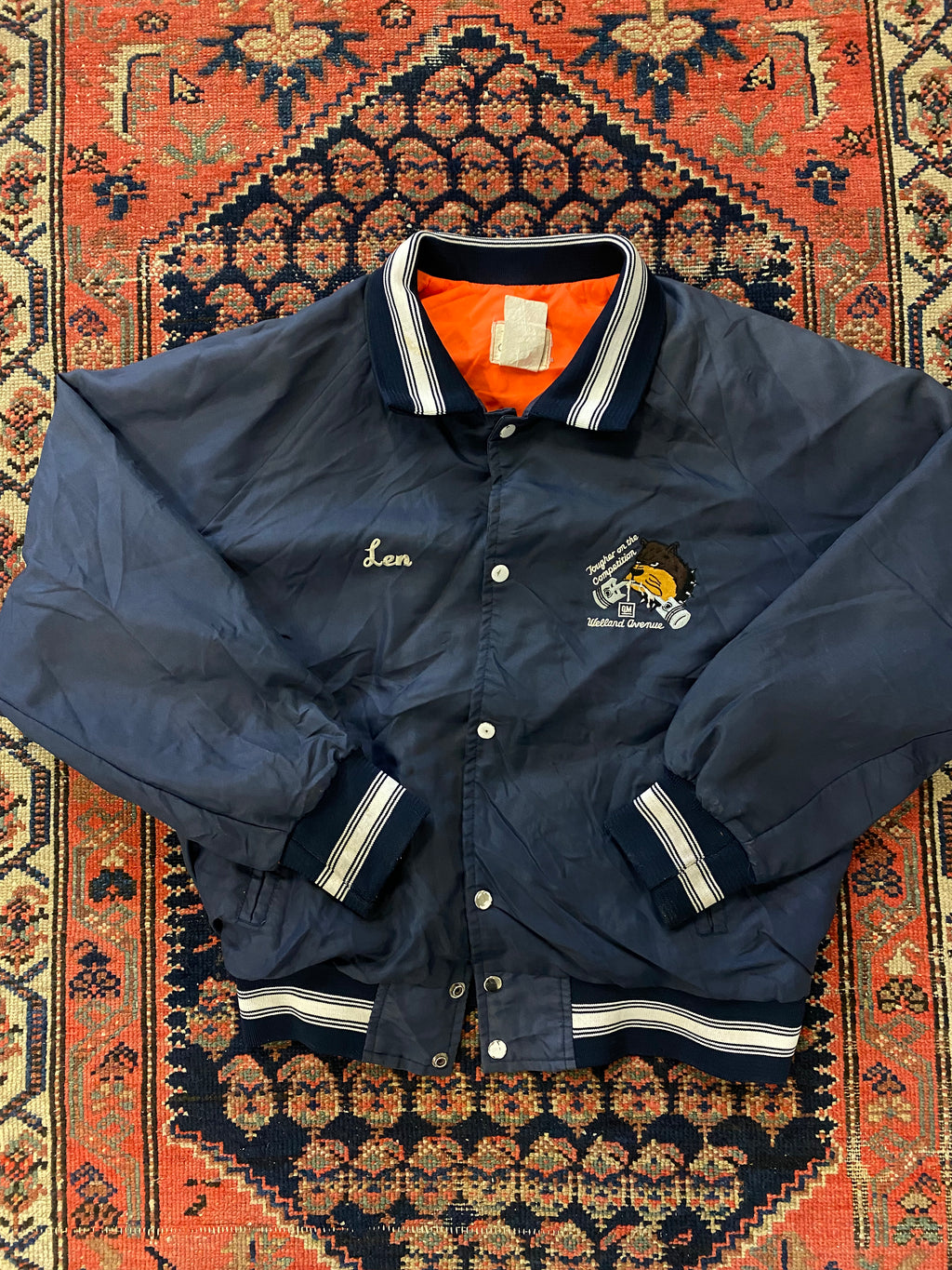 Vintage Embroidered Satin Jacket - S