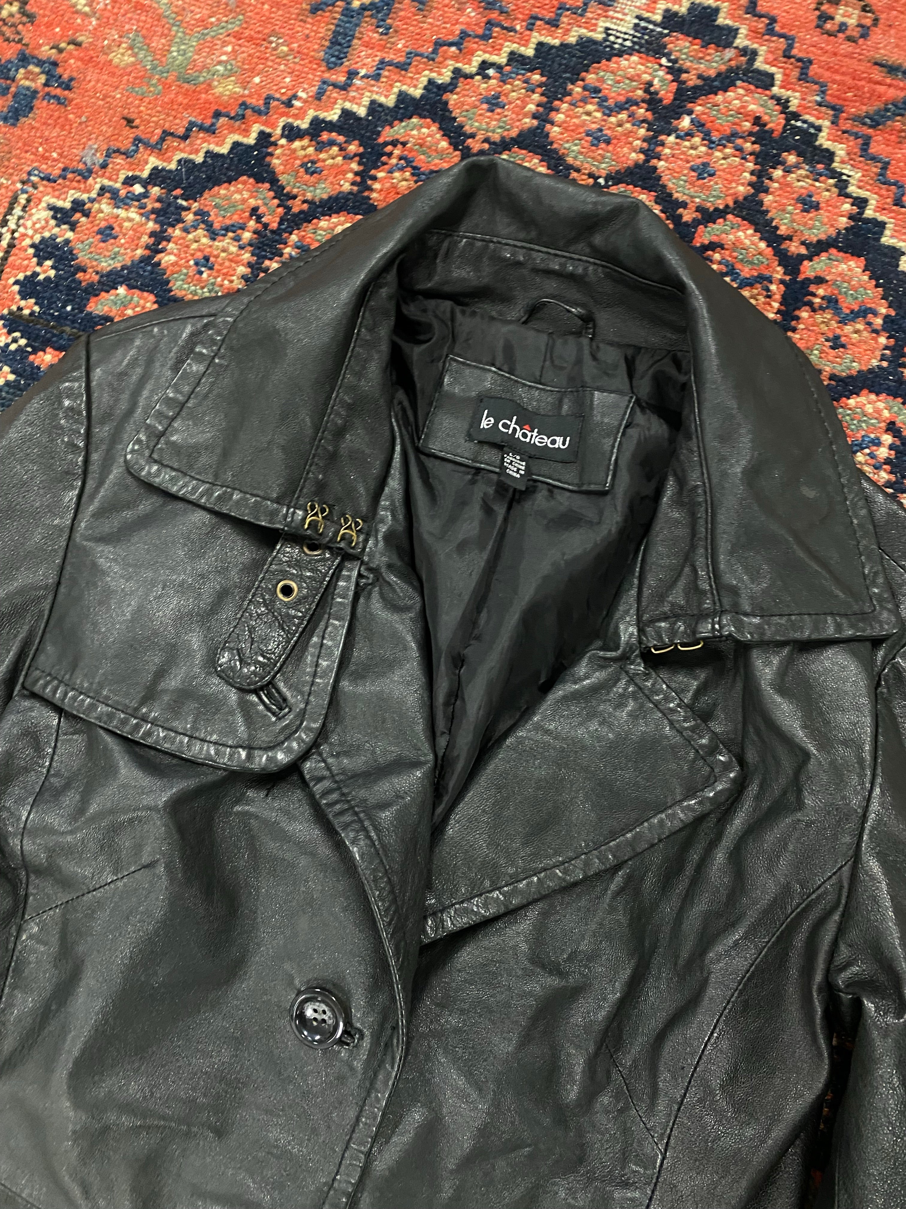 90s Long Leather Jacket - WMNS/L