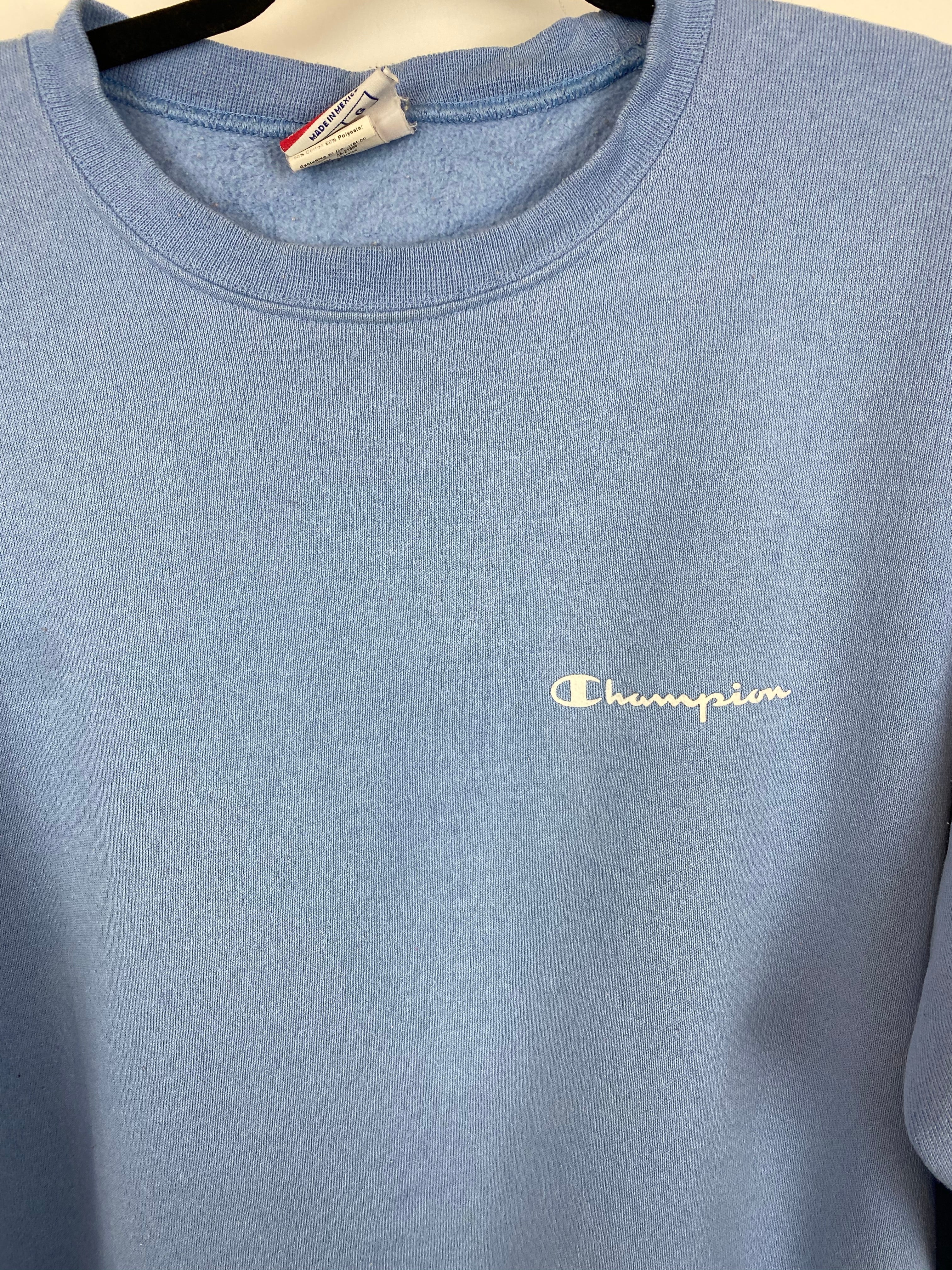 Baby blue champion script crewneck - S/M