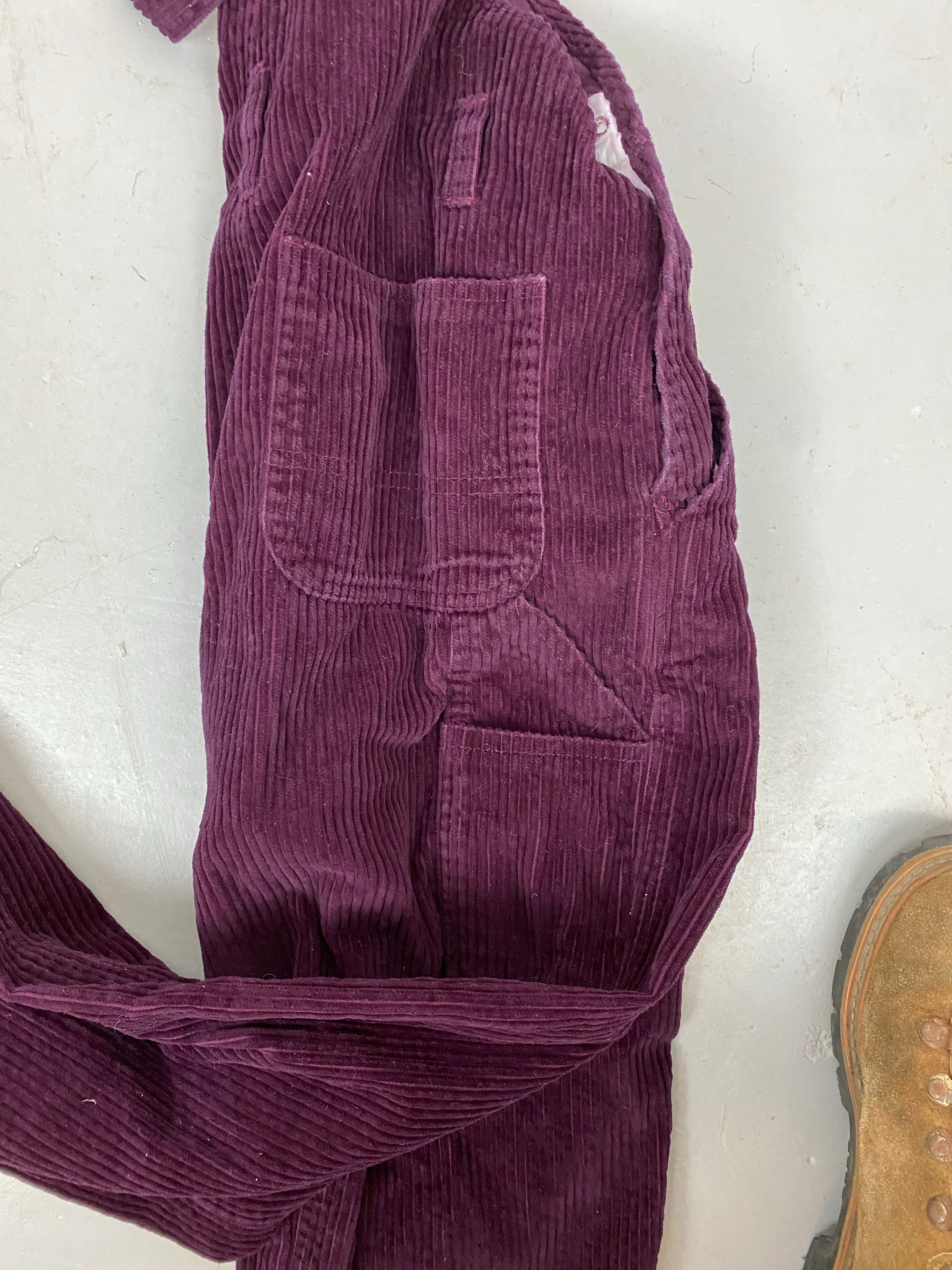 90s purple Corduroy overalls - S