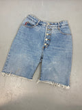 90s High Waisted Bongo Frayed Denim Shorts - 26in