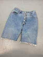 Load image into Gallery viewer, 90s High Waisted Bongo Frayed Denim Shorts - 26in