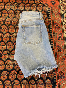 Vintage High Waisted Frayed Denim Shorts - 26in