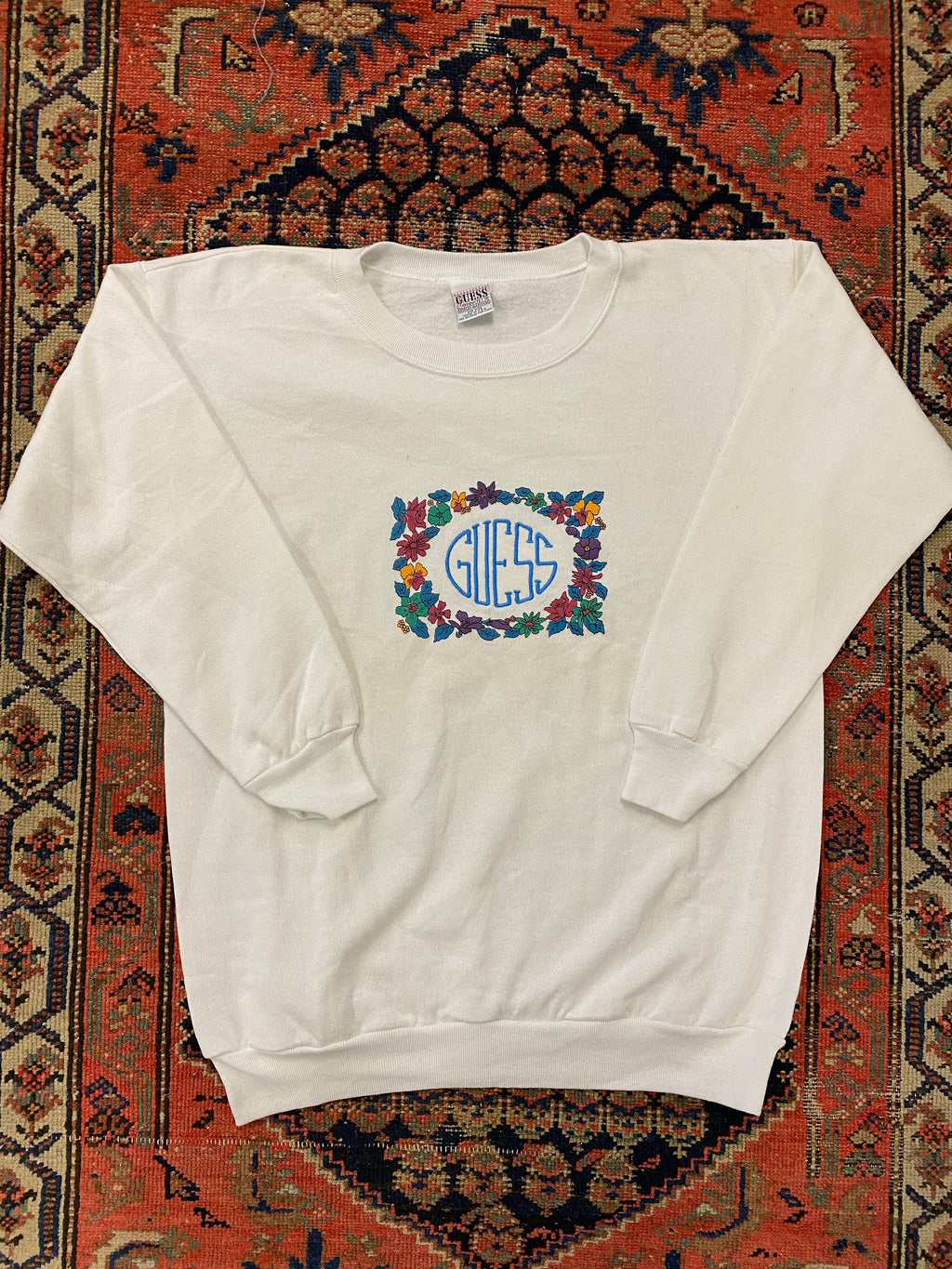 90s Embroidered Guess Crewneck - L