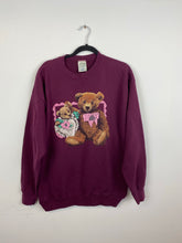 Load image into Gallery viewer, Burgundy bear crewneck