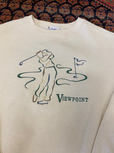 Vintage Embroidered View Point Golf Crewneck - L