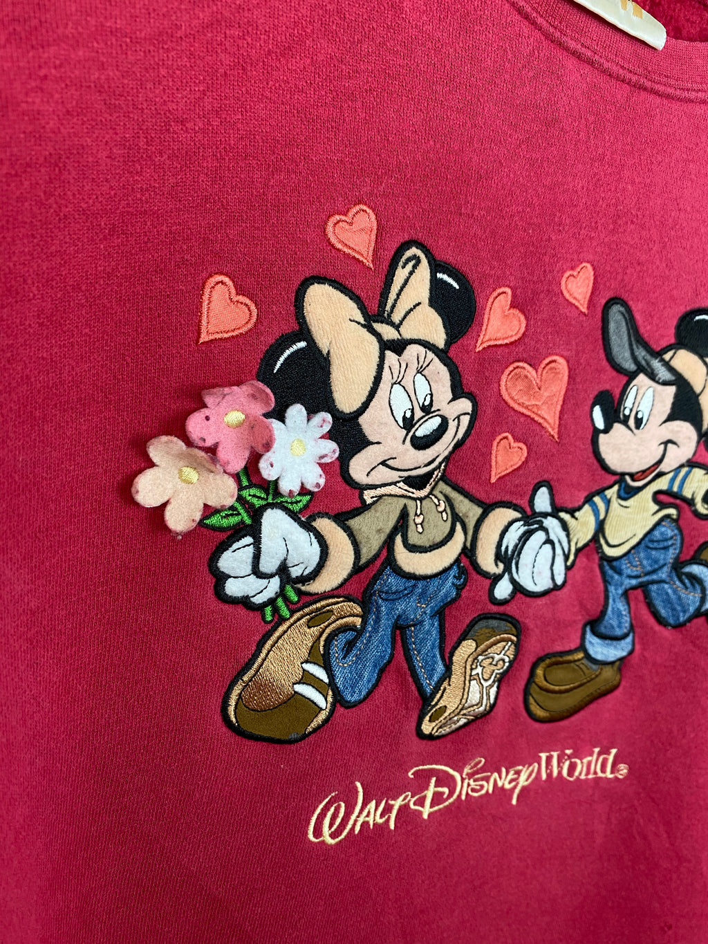 90s embroidered Mickey and Minnie crewneck