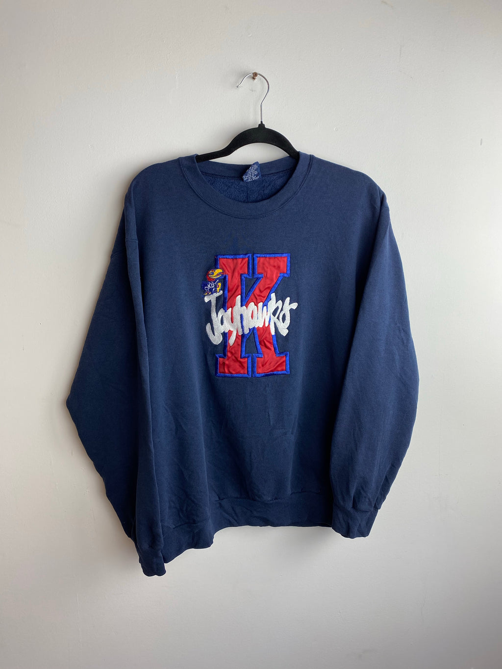 Embroidered university crewneck