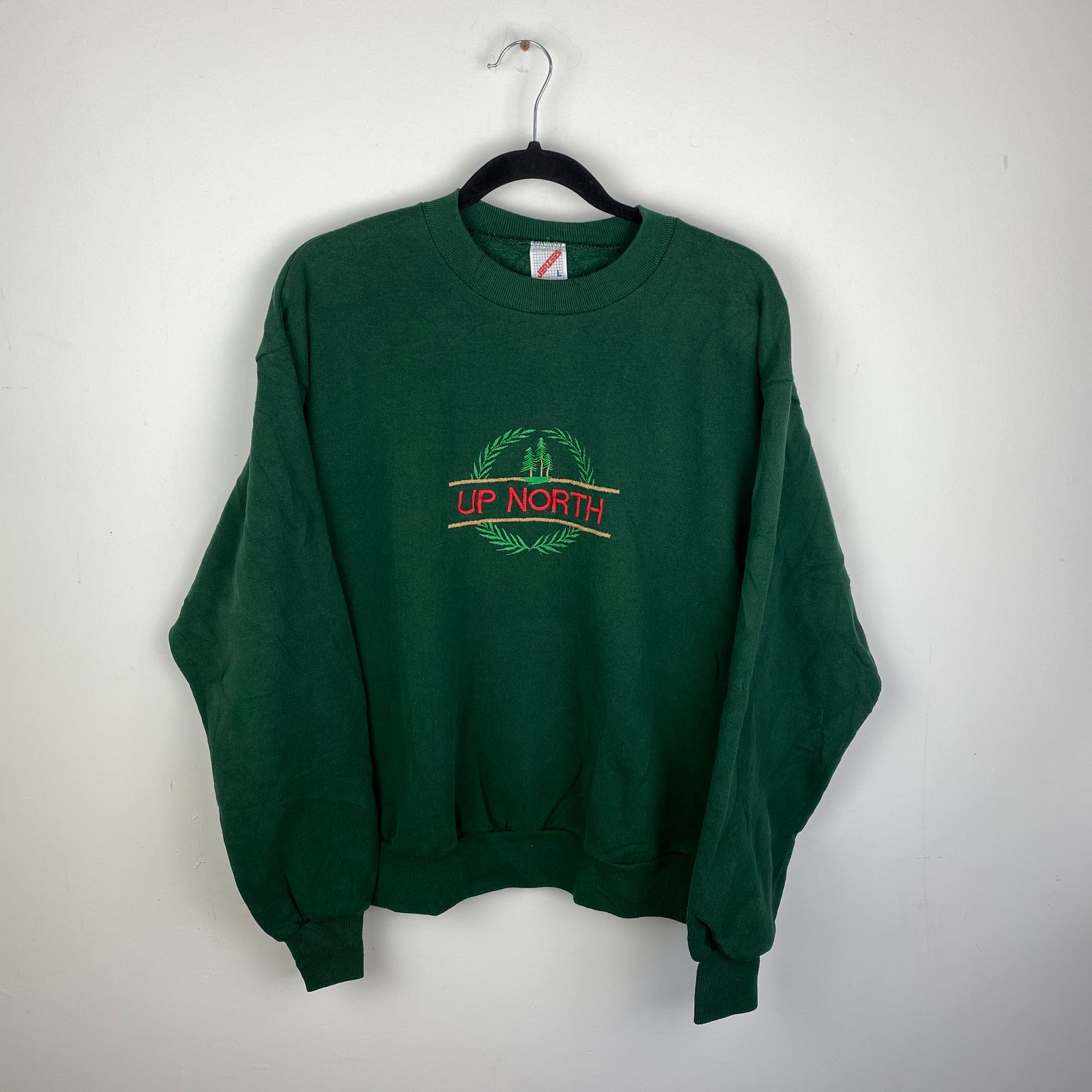 Embroidered Up North crewneck