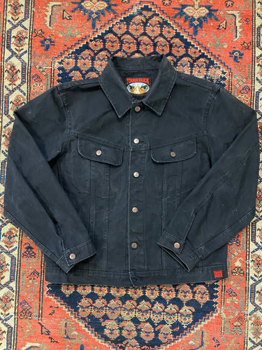 Vintage Black Denim Jacket - M