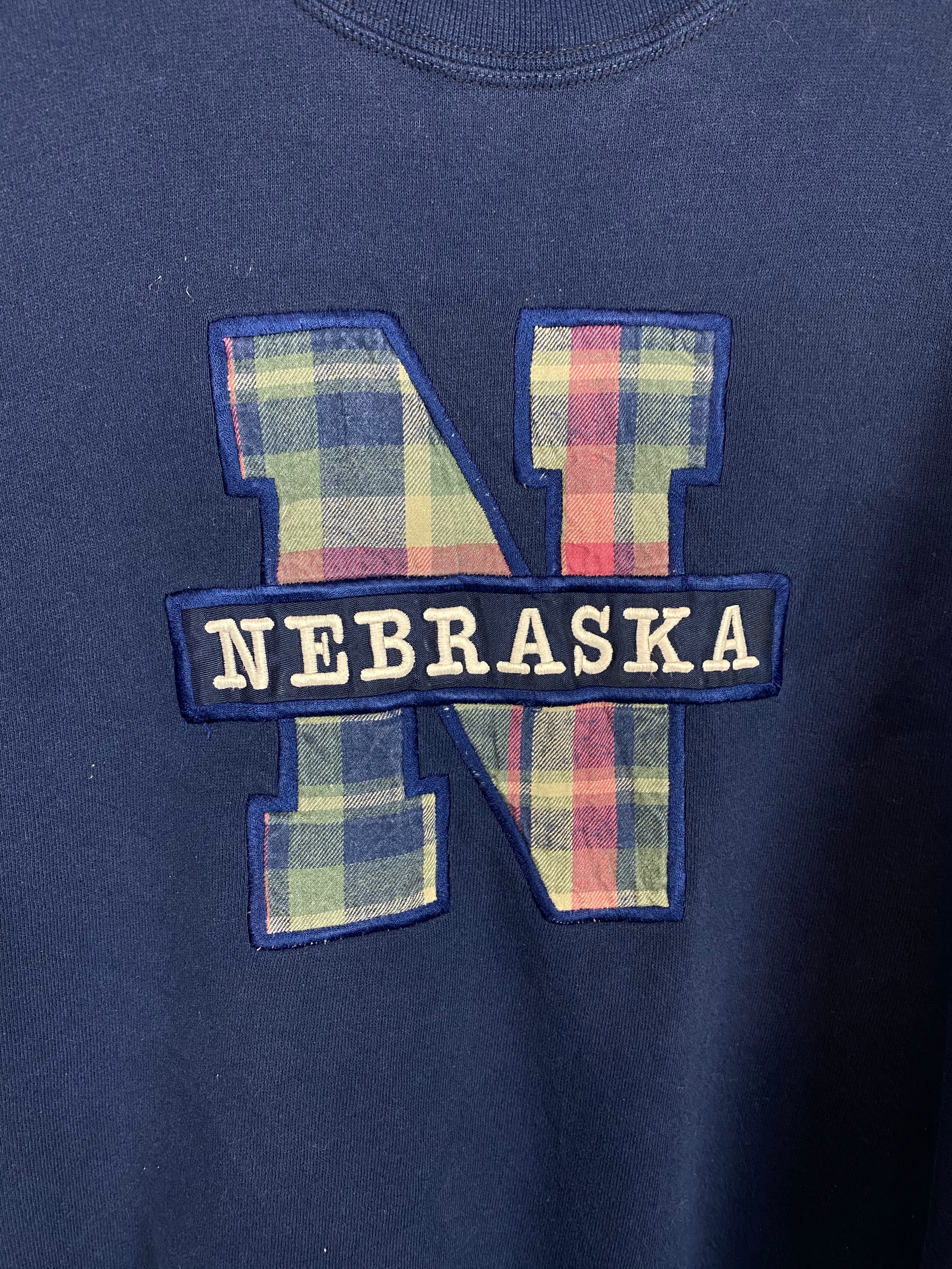 90s Embroidered Nebraska crewneck - L