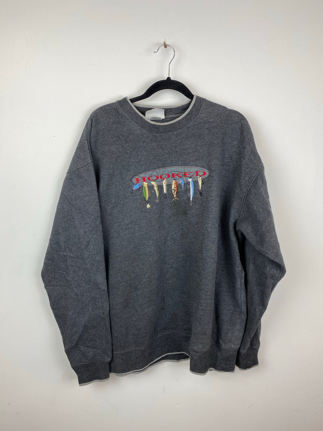 Embroidered Hooked fishing crewneck