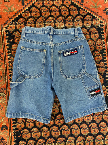 90s High Waisted Tommy Hilfiger Carpenter Denim Shorts - 26in