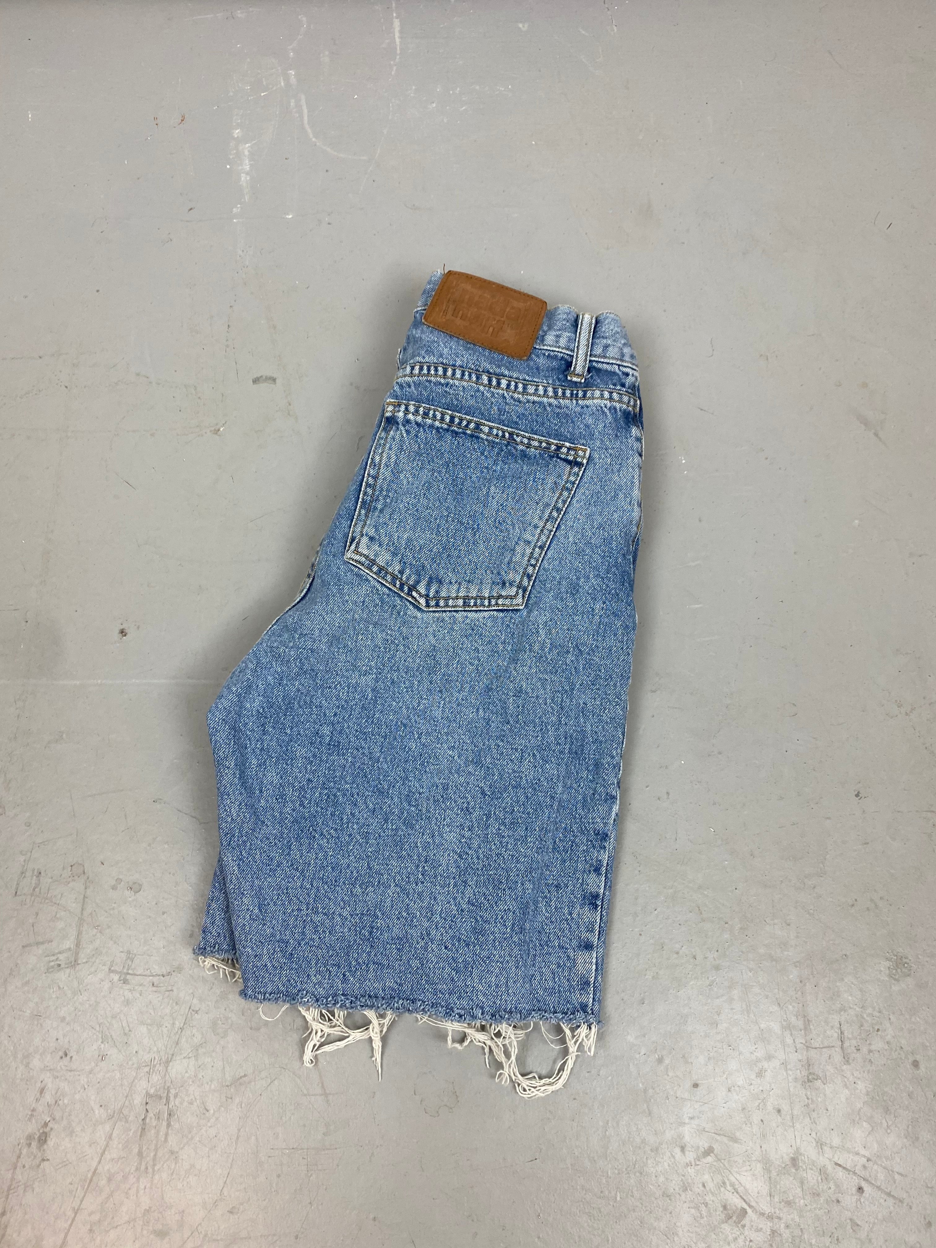 90s Nada Nuff frayed Hugh waisted denim shorts