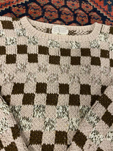 Load image into Gallery viewer, 90s Checkered Knit Sweater - L