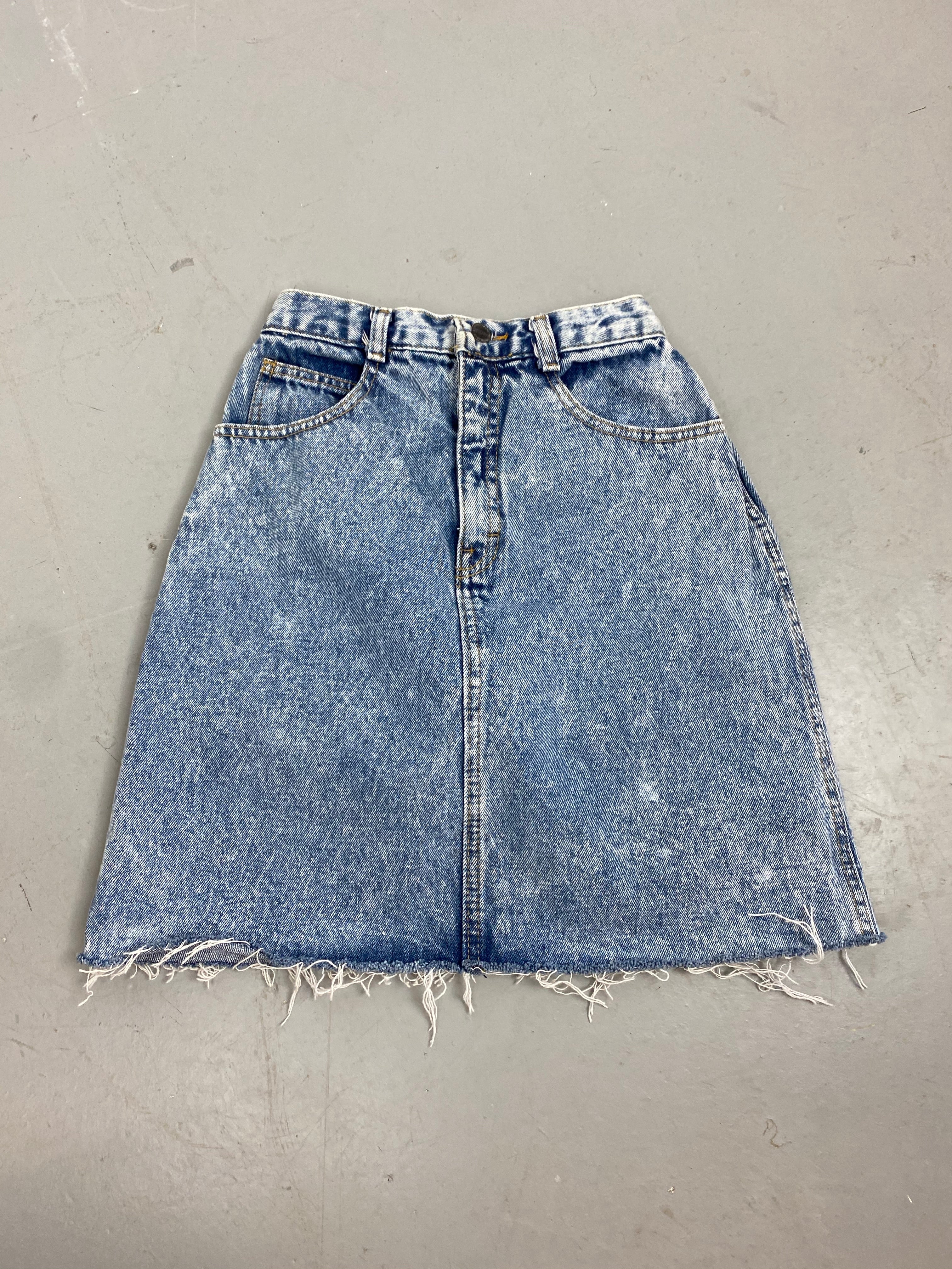 90s frayed denim skirt
