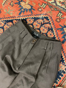 Vintage Brown Pleated Trousers - 26in