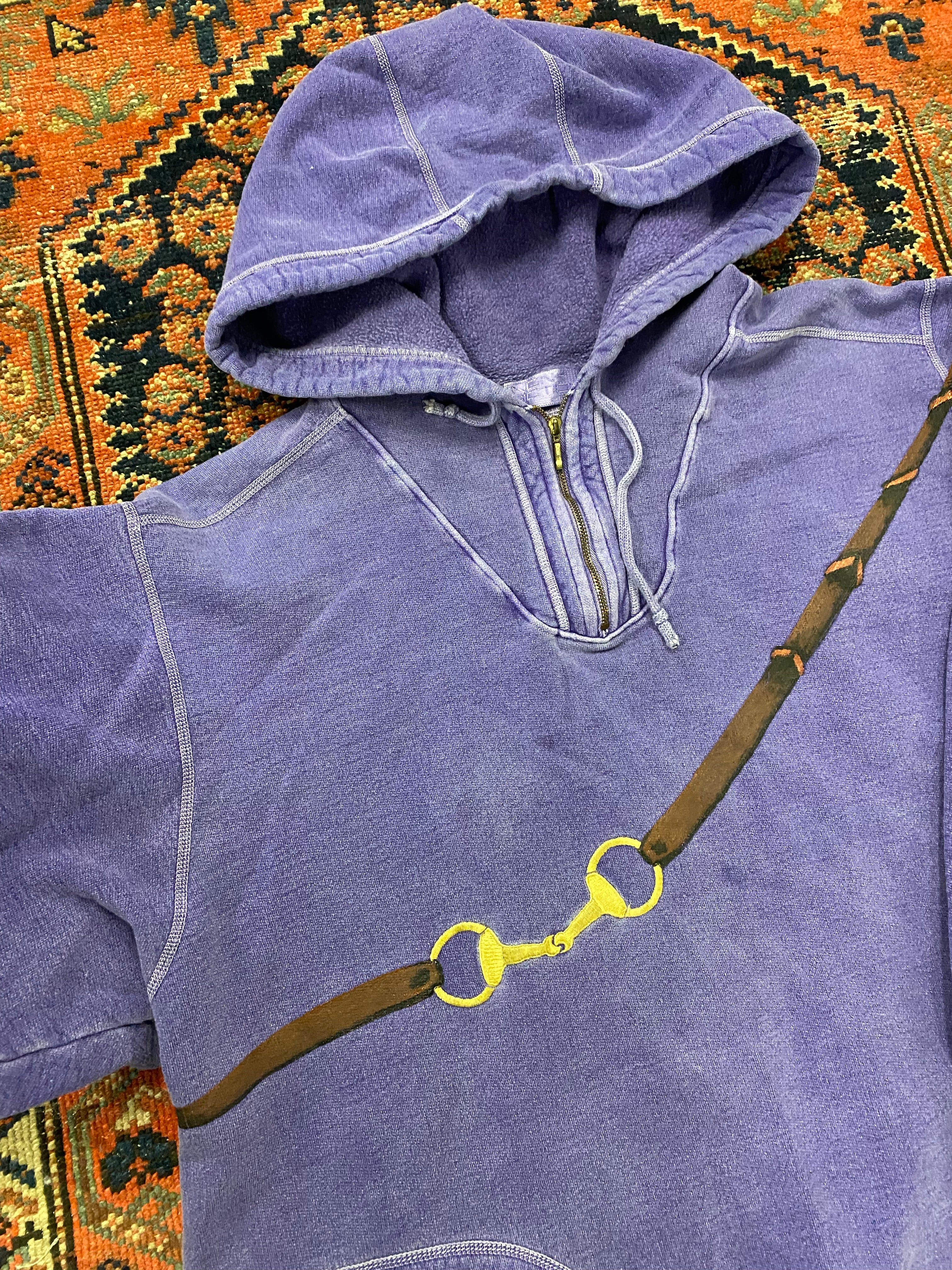 Vintage Hand Painted Quarter-zip Sweater - L