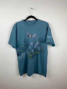 Front and back embroidered bird t shirt