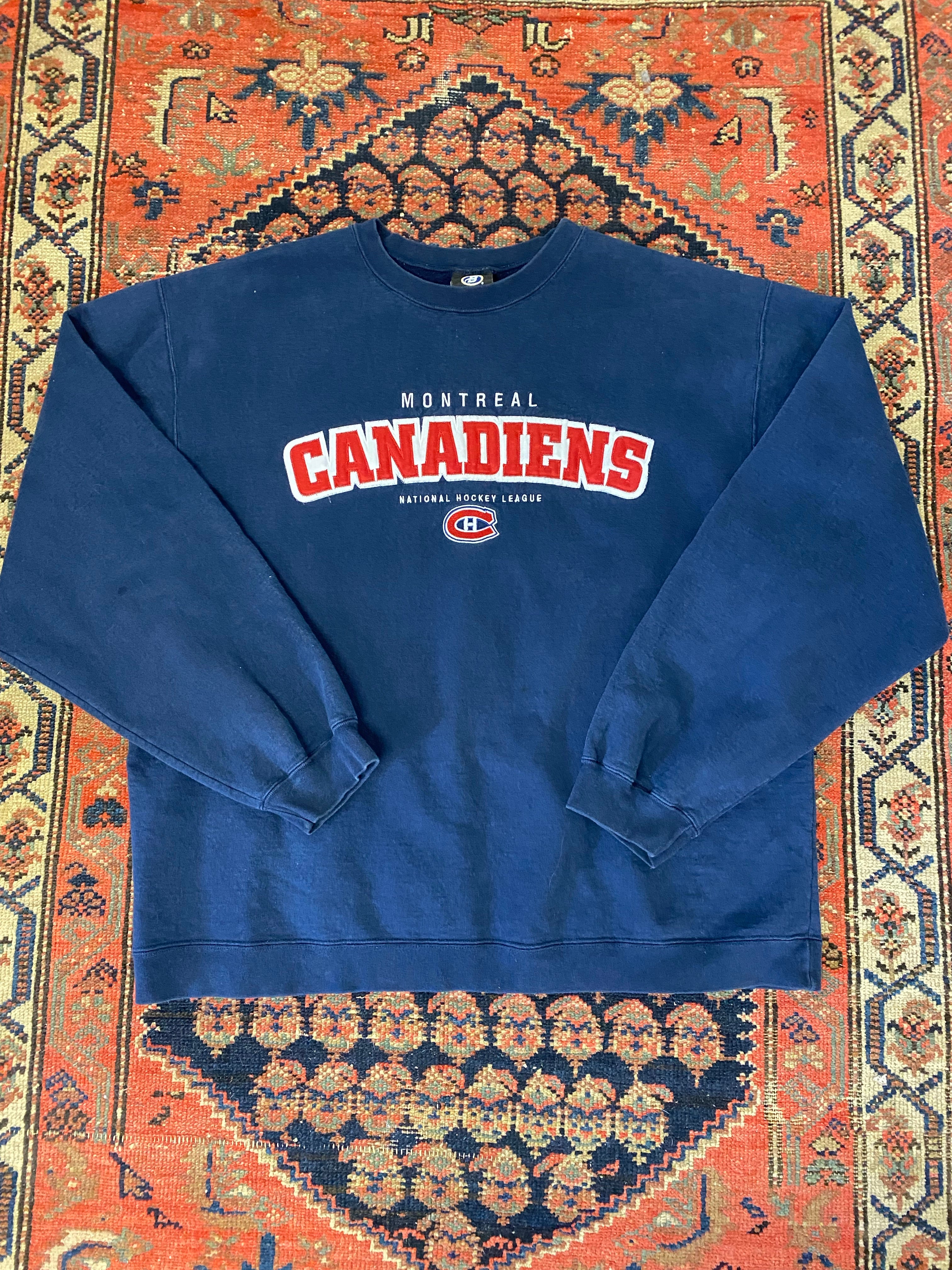 Vintage Embroidered Montreal Canadians Crewneck - L