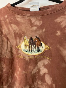 Vintage Stone Wash Horse Embroidered Crewneck - M