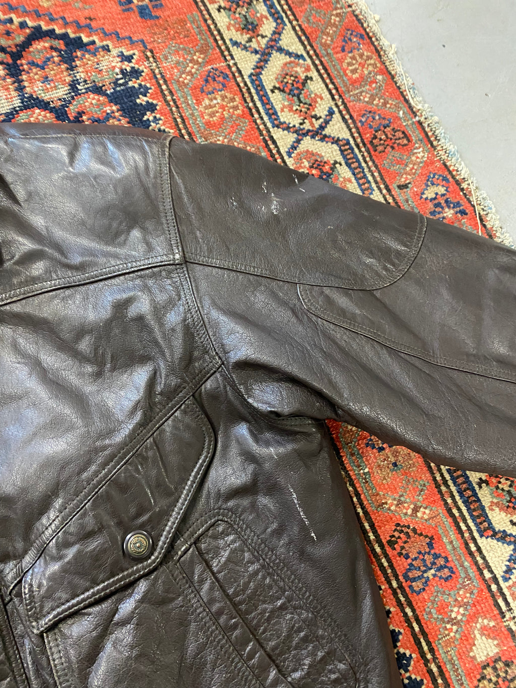 Vintage Heavy Leather Jacket - L
