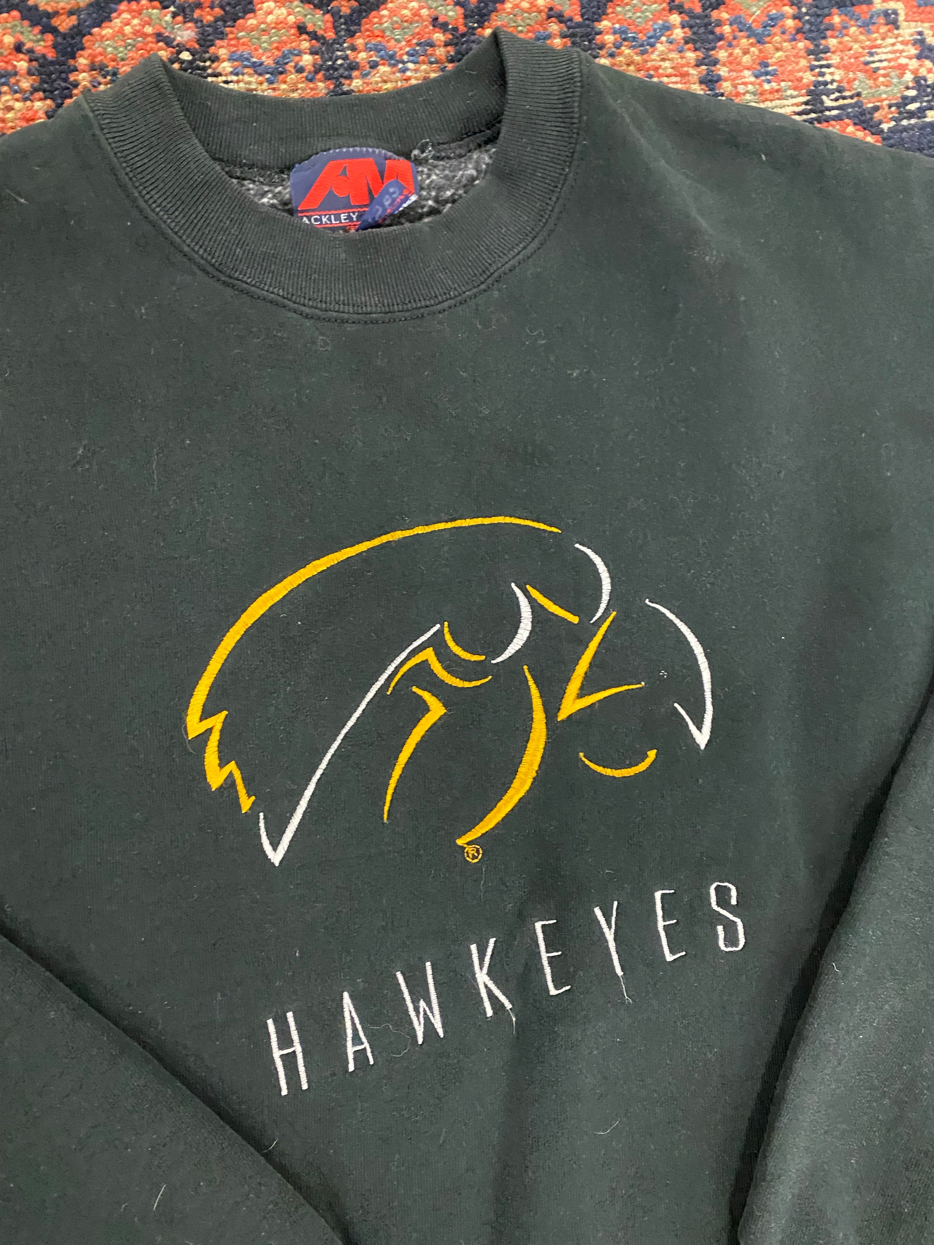 Vintage Iowa Hawkeyes Embroidered Crewneck - L