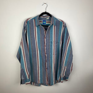 90s stripped button up