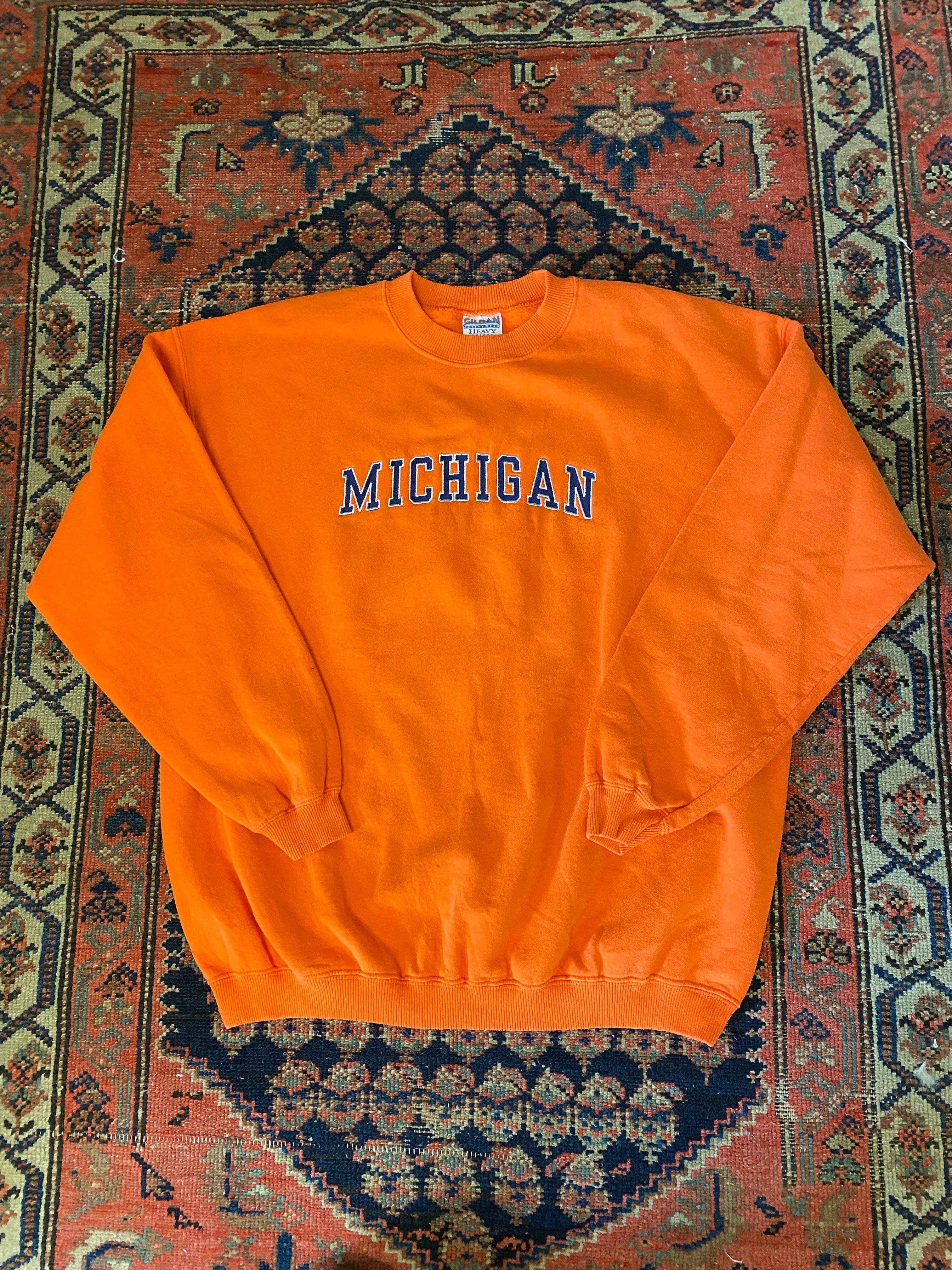 90s Michigan Embroidered Crewneck - L