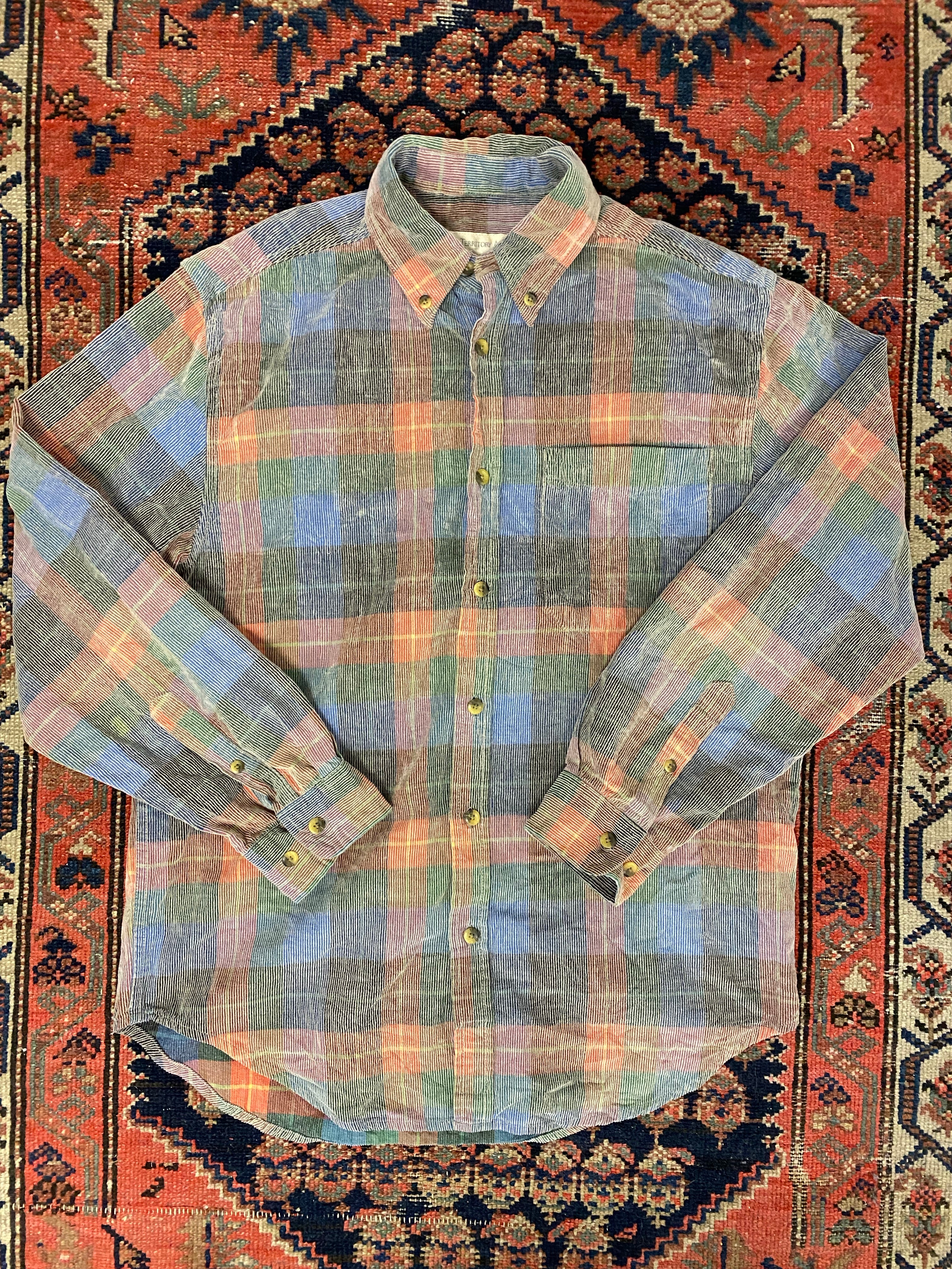 Vintage Multi-Coloured Corduroy Button Up - M
