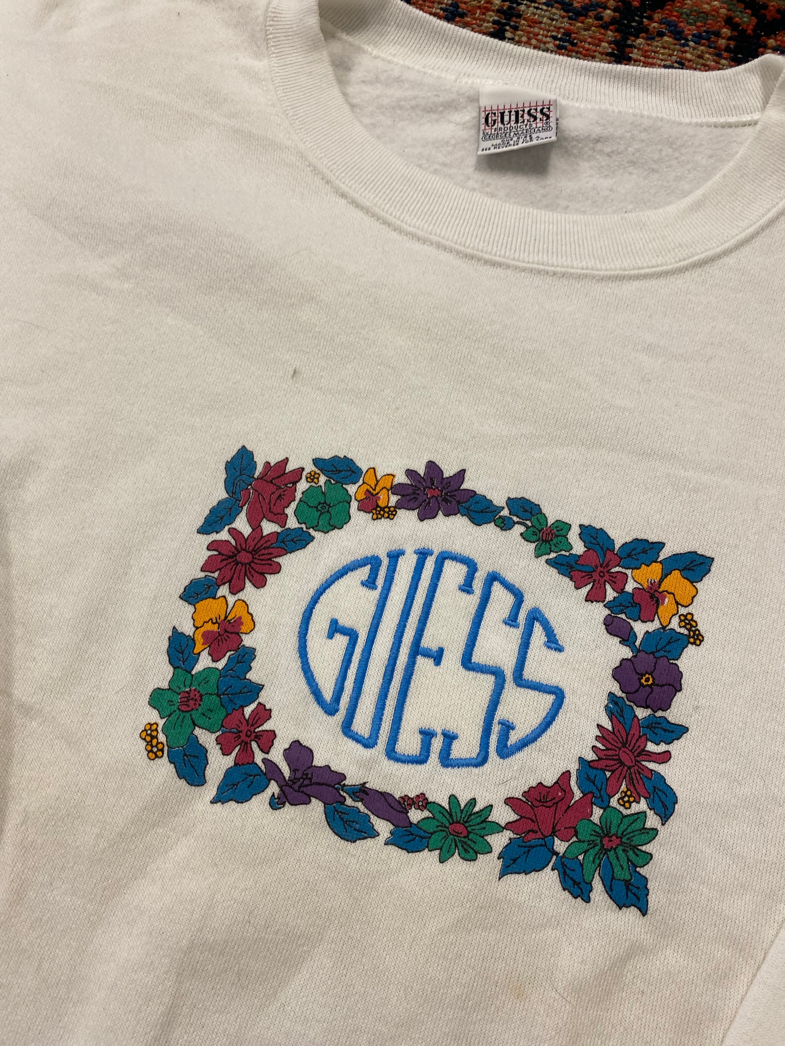 90s Embroidered Guess Crewneck - L