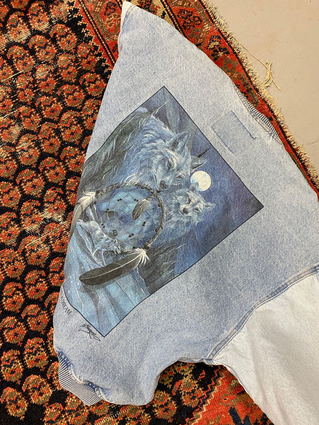 Vintage Denim Jacket W/ Back Graphic - M