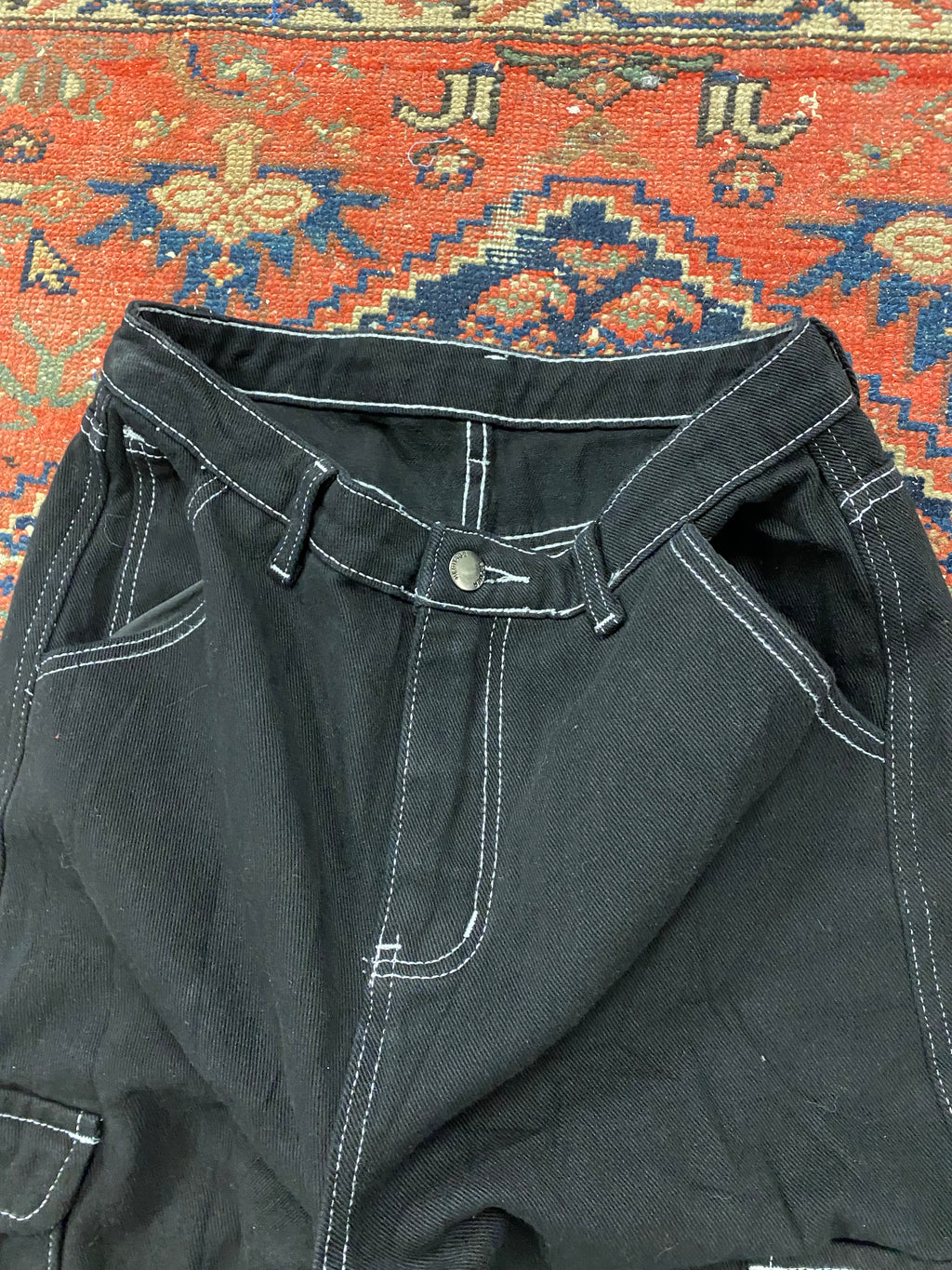 Contrast Stitch Cargo Pants - 28IN/W