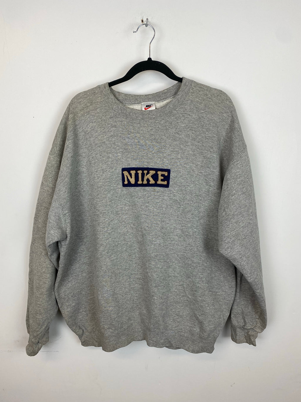 90s Fuzzy Letter Nike Crewneck - L