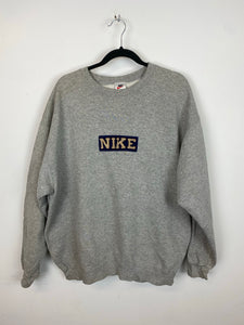 90s Fuzzy Letter Nike Crewneck - L