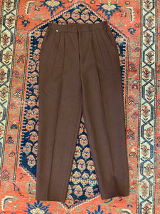 Vintage Brown Linen Valentino Trousers - 26-28inches