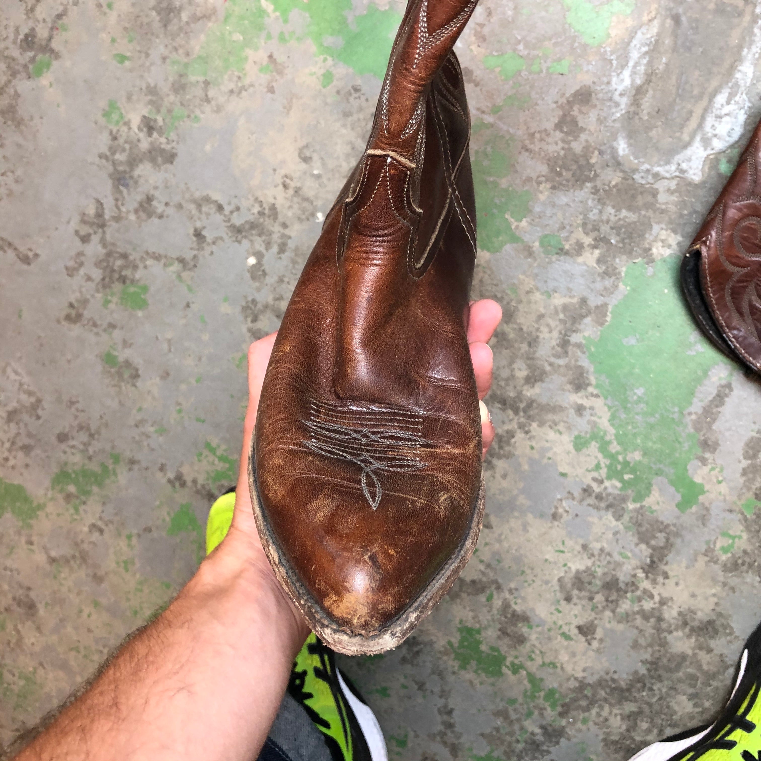Brown cowboy boots