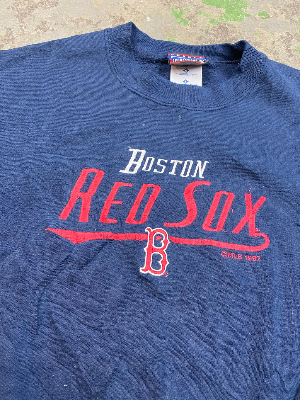 Embroidered Boston crewneck