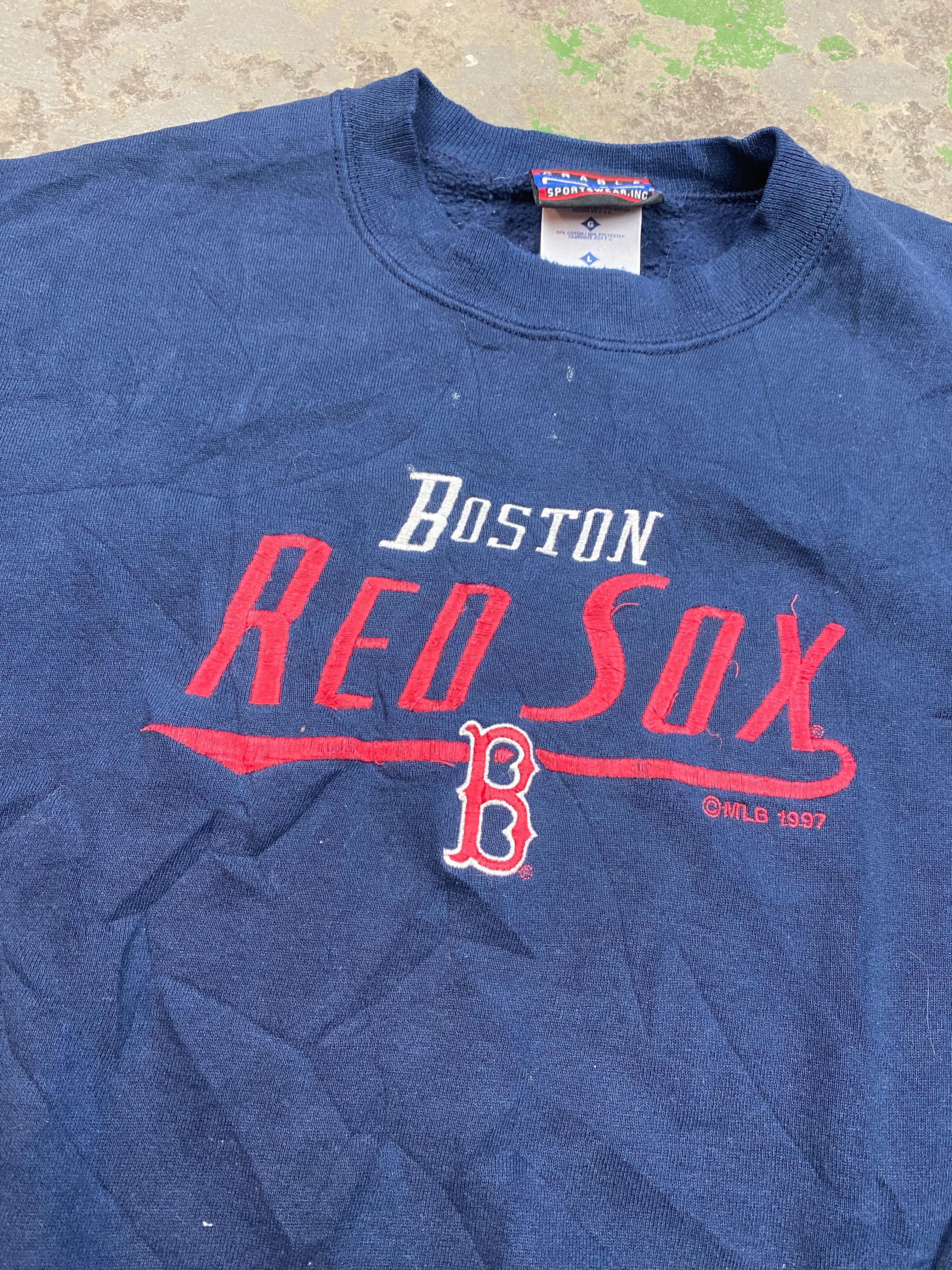 Embroidered Boston crewneck