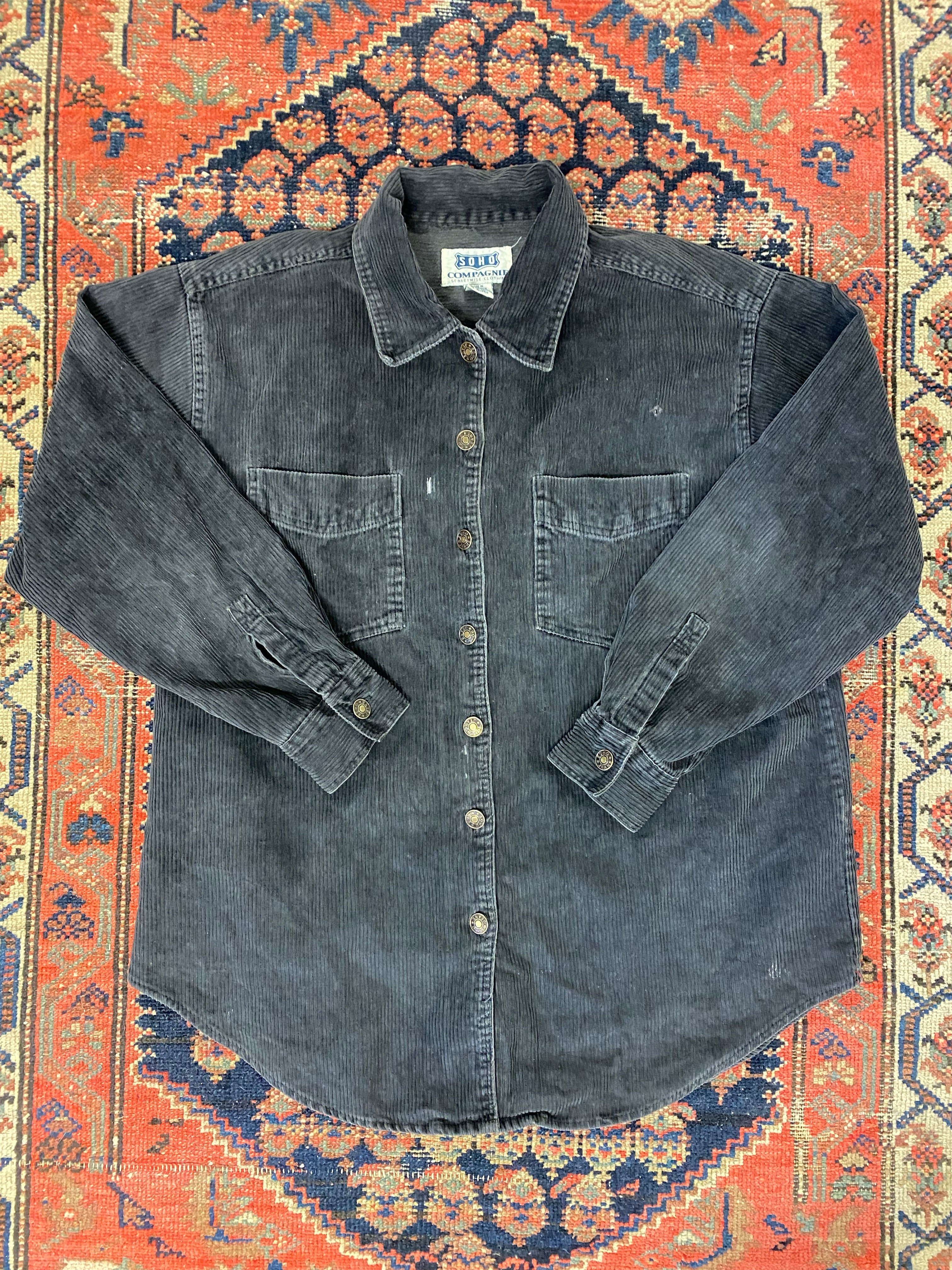 90s Thick Corduroy Button Up - M